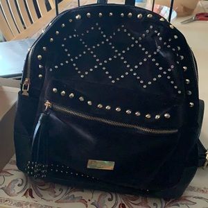 Bebe black and gold studded backpack